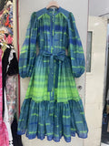 Dadizhimu Style Collar Bubble Sleeve Skirt 2024 Summer New Design Printing With Short Dress Woman
