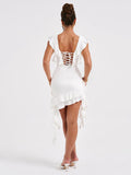 Dadizhimu Deep V Irregular Fish Bone Bag Ass Skirt Tight Pure Desire To Design French Dress With A High Sense Of The Top Of The Fassy