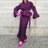 Dadizhimu Temperament Famous Wind 2025 Spring New Fashion Tying Folding Top + High Waist Skirt Suit Woman