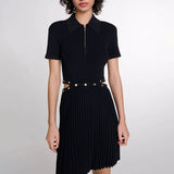 Dadizhimu Trendy Fashion 100-Fold Short Dress 2025 New Temperament Polo Collar Short Money To Collect Waist Thin Dress Women's Summer