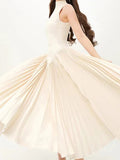 Dadizhimu Temperament Elegant Wind To Show The Thin Dress 2025 Summer Fashion High-End Rounded Sleeveless Dress Woman