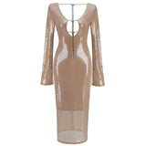 Dadizhimu Fashion Squint V-Neck-Lown Dress Dress Dress Medium Long