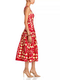 Dadizhimu Holiday Wind To Close The Waist Thin Sling Dress 2025 New Design Printing Commuting Long Dress Woman