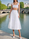 Dadizhimu Babes Two Sets Of Tide 2025 Spring New Splicing Three-Dimensional Flower Vest High-Rise Half-Body Skirt Suit Woman