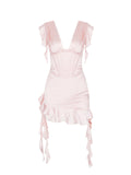Dadizhimu Deep V Irregular Fish Bone Bag Ass Skirt Tight Pure Desire To Design French Dress With A High Sense Of The Top Of The Fassy