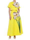 Dadizhimu 2025 New Round-Neck Short Sleeved Blouse + A-Word Skirt Set Retro Embroidery Patch Elegant Fashion