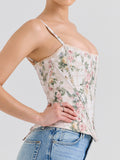 Dadizhimu New Printed Fish Bone Sling Vest Women Wear Irregular Drawstrings Bare Back Hottie Small Top Girl