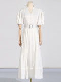 Dadizhimu Elegant Dress 2025 Spring New Fashion Splicing Flower Belt To Pick Up Thin Dress Women's Fashion Trend