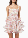 Dadizhimu Lotus Leaf-Lace Slinged Skirt 2025 New Holiday Wind Lace Collection Waist Thin Dress Dress Woman