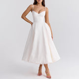 Dadizhimu Pastoral Sling Skirt 2025 New Fashion Flowers High Waist Slim Slim Sexy Poneng Dress Woman