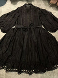 Dadizhimu And Leisure Style Dress 2025 New Heavy Industry Embroidery Single Buckle Lace Dress Woman