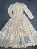 Dadizhimu Dress Dress Autumn Women's Hollow Lace Slimmed Retro Style